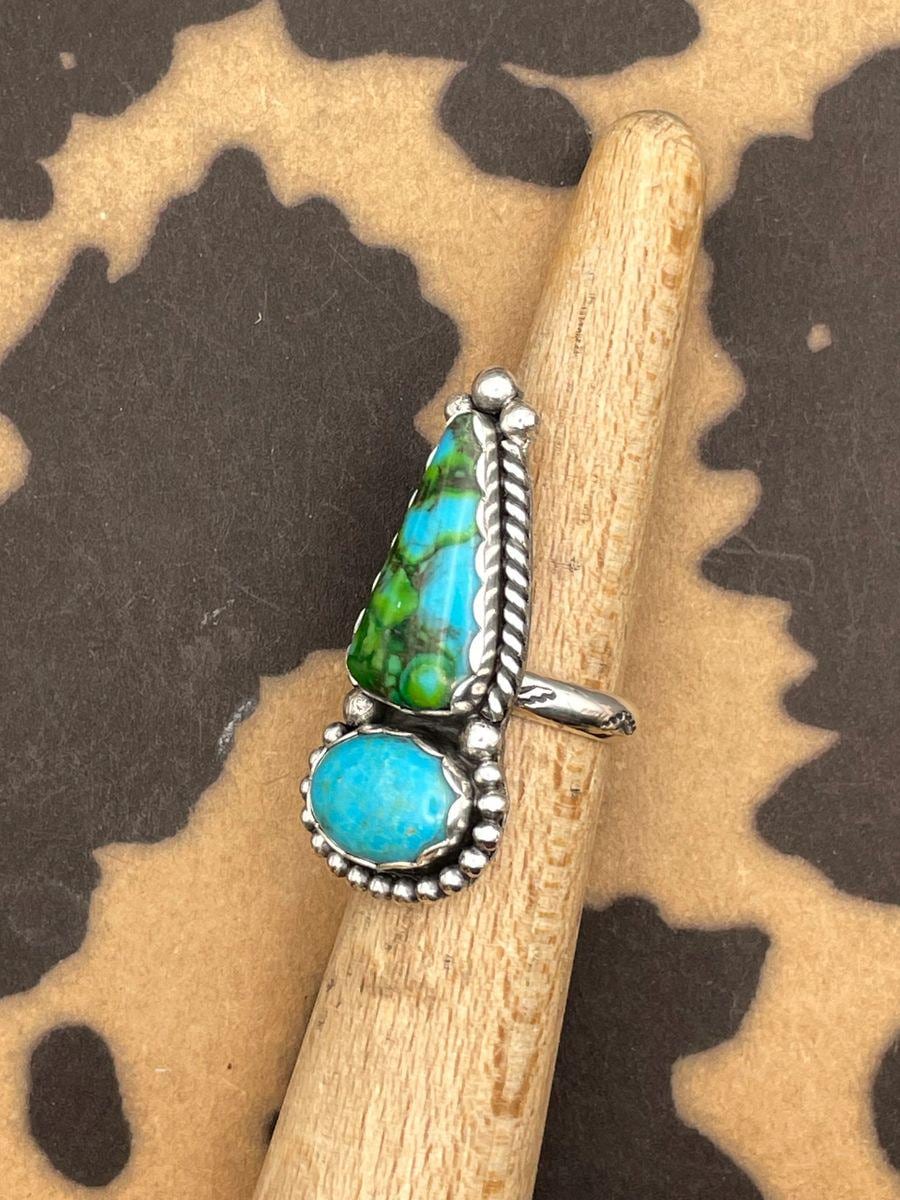 Cherrie-Green Mojave Turquoise Double Gemstone Ring
