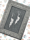 Vegas-Checkered Lightning Bolt Earrings: Handmade Polymer Clay Casino Jewelry