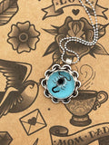 Wisteria-Black Scorpion in Turquoise Resin Pendant with Chain Detail