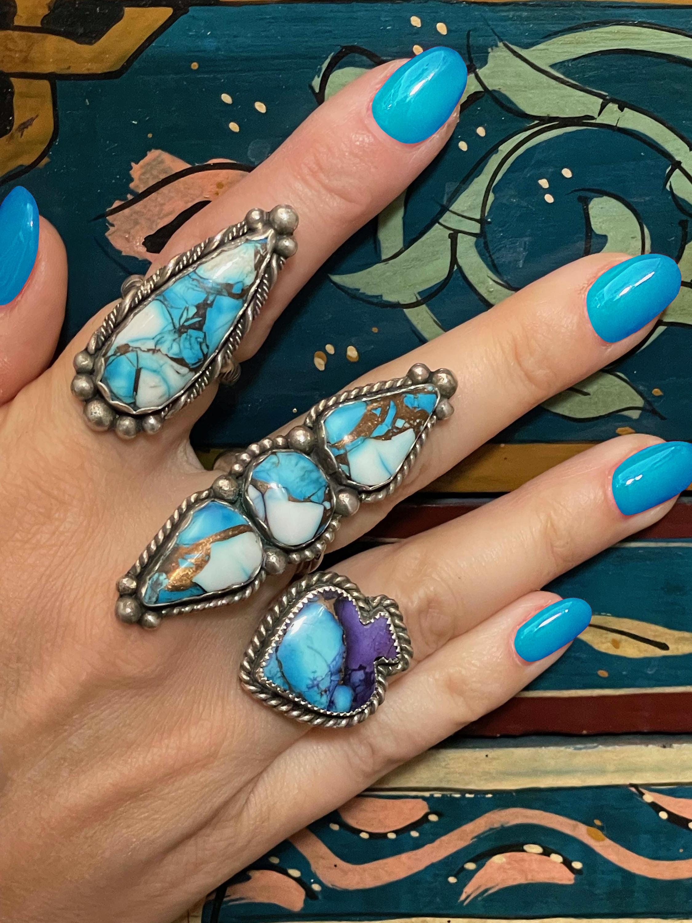 Caden-Blue Dahlia Turquoise Statement Ring