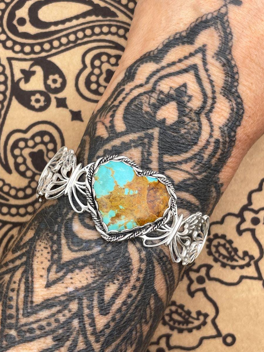 Bailey-Kingman Heart Turquoise Butterfly Cuff