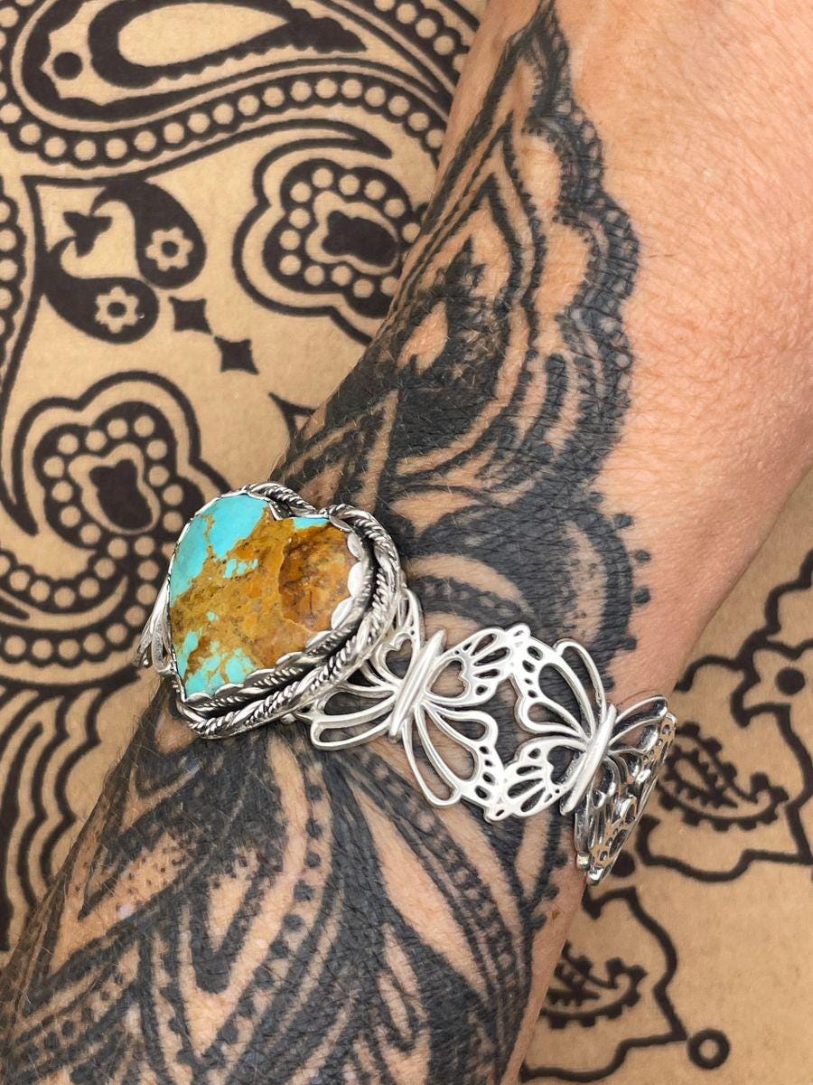 Bailey-Kingman Heart Turquoise Butterfly Cuff