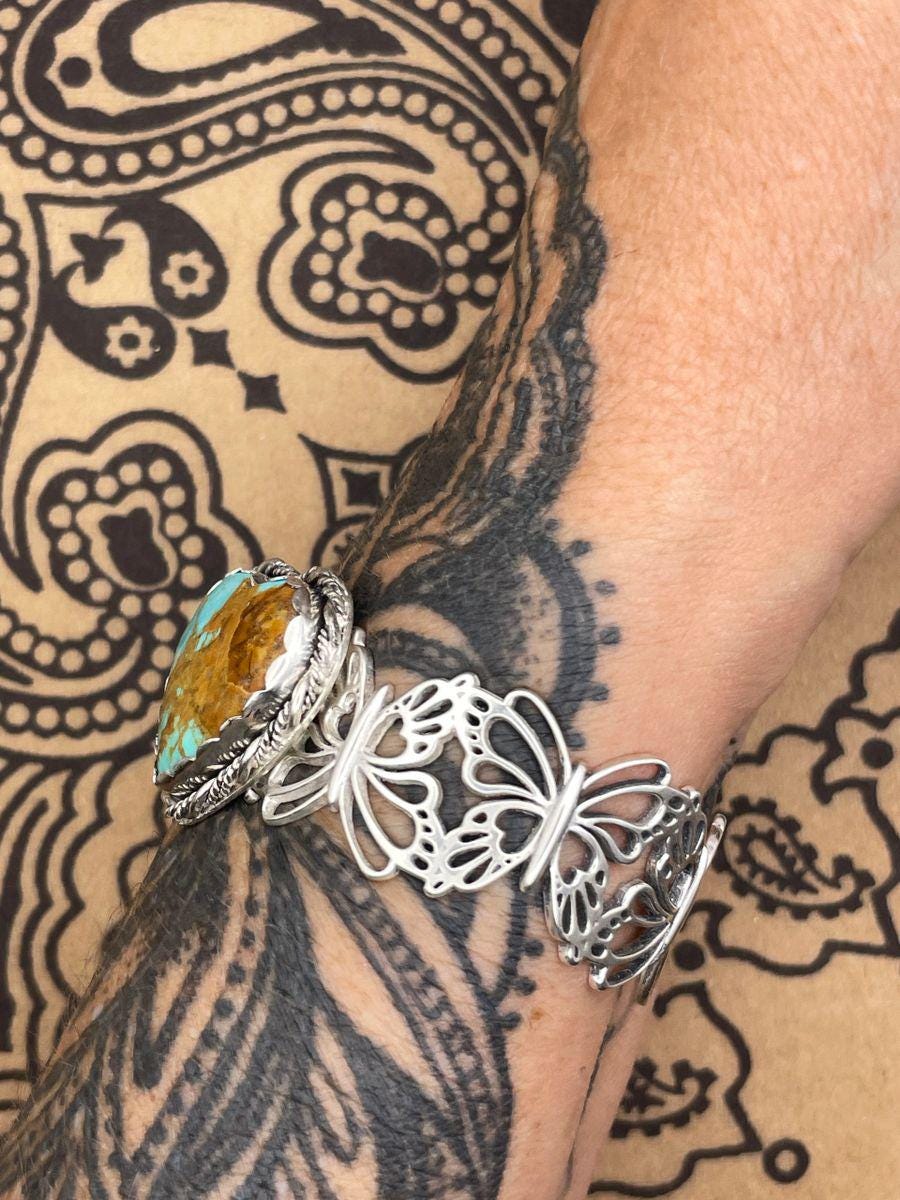 Bailey-Kingman Heart Turquoise Butterfly Cuff