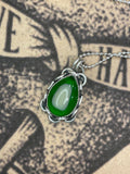 Yona-Tooth in Green Resin with Chain Detail Pendant