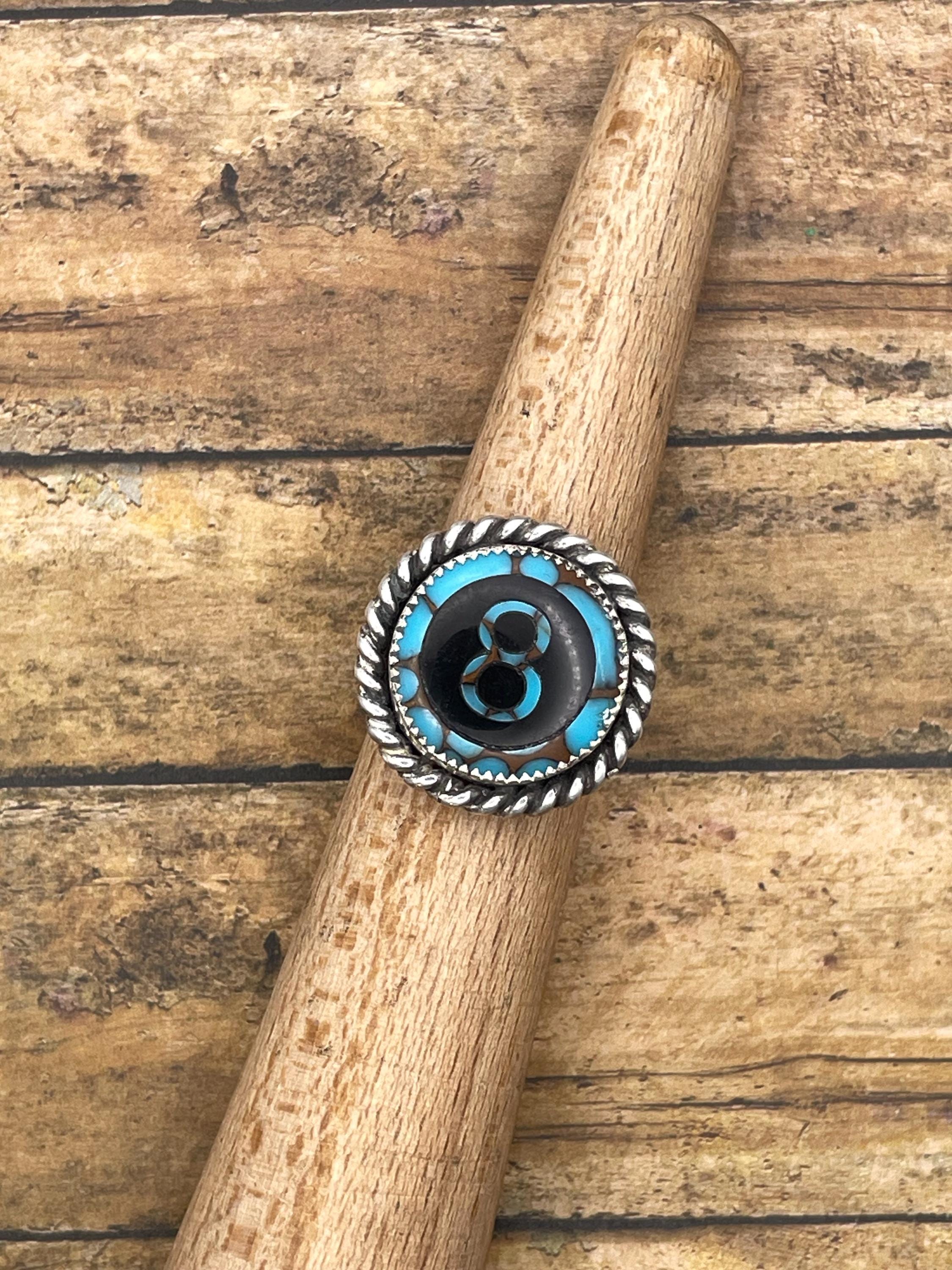 Blake-Turquoise 8-Ball Heart Ring