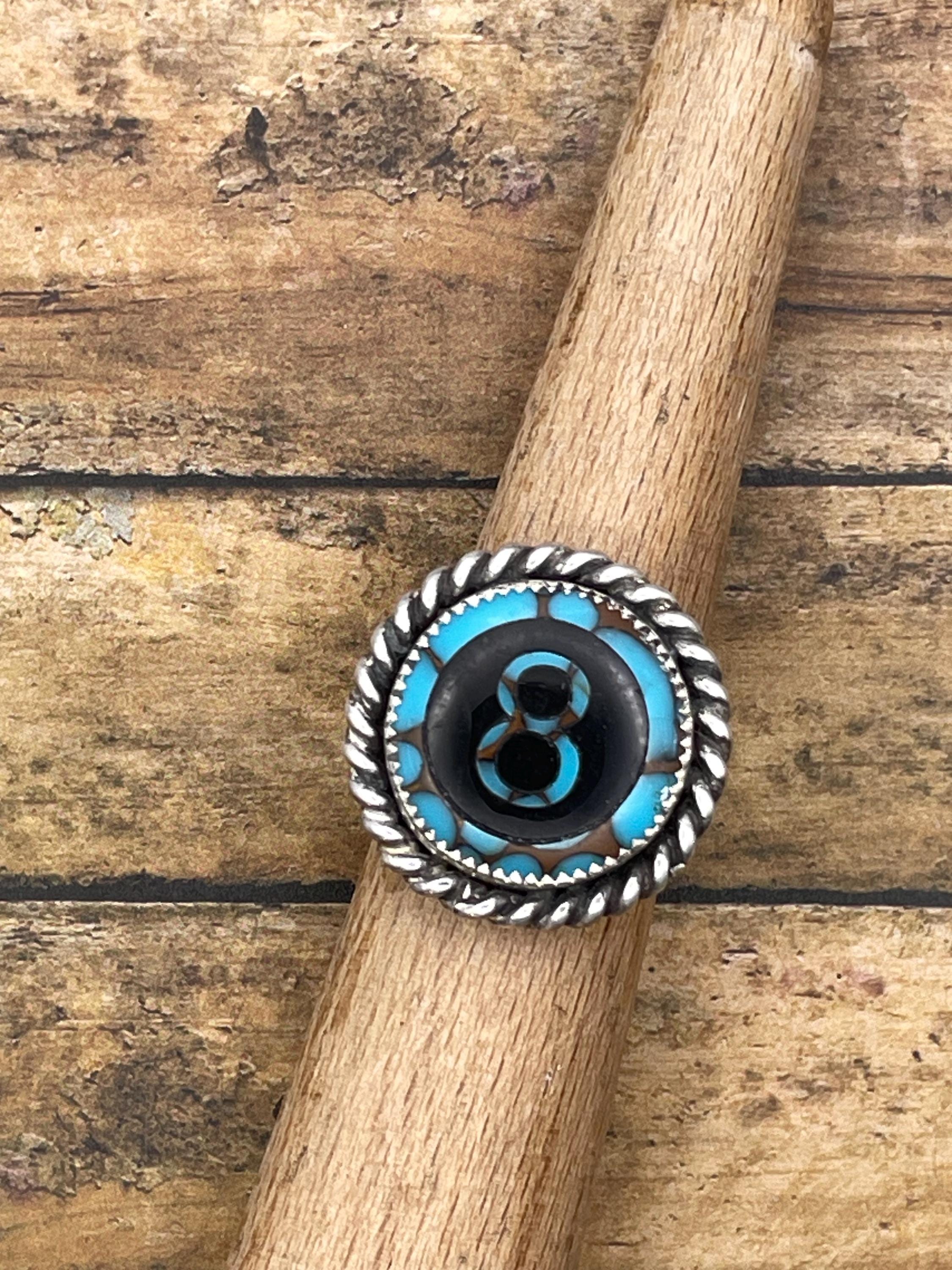 Blake-Turquoise 8-Ball Heart Ring