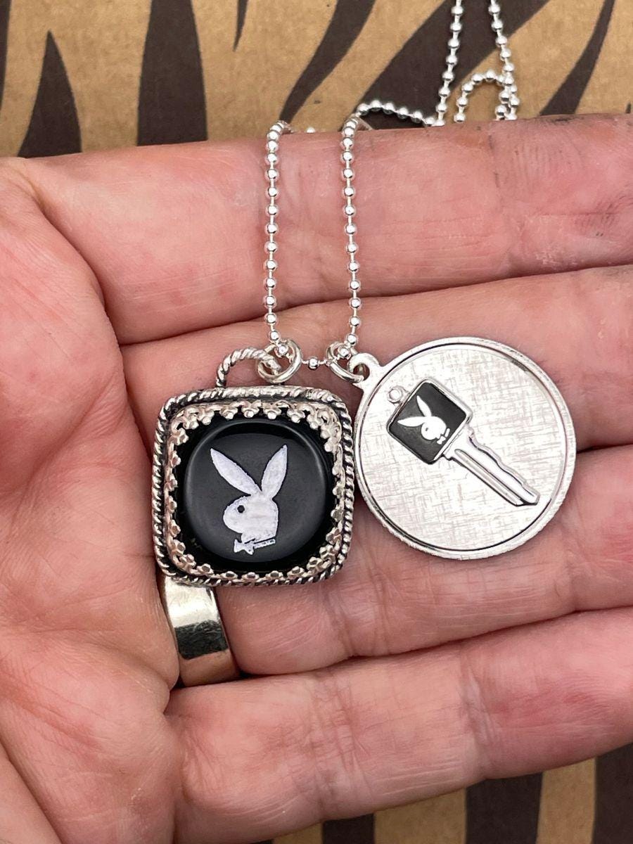 Playboy-Charm Necklace with Playboy Dice and Bunny Key