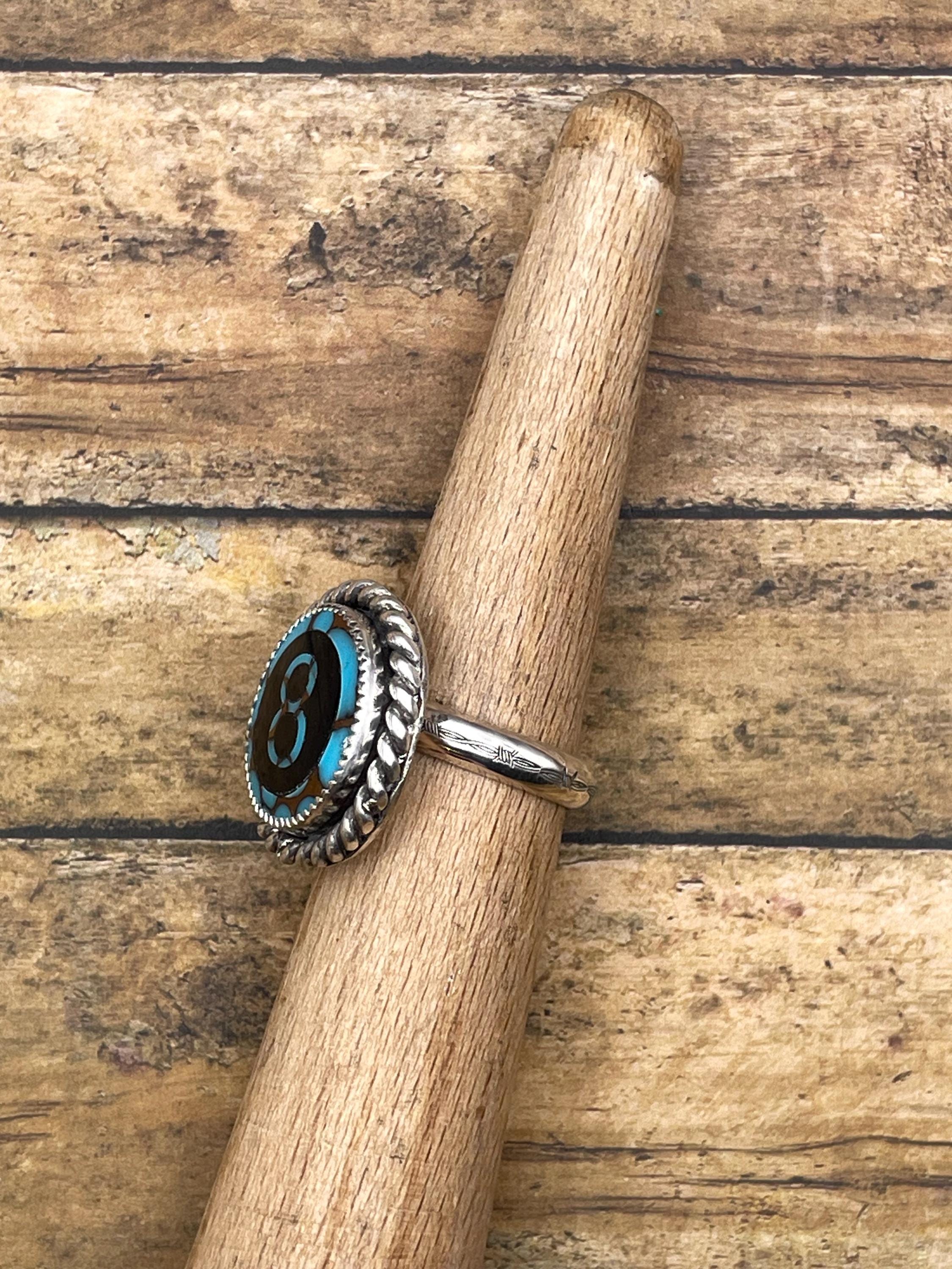 Blake-Turquoise 8-Ball Heart Ring