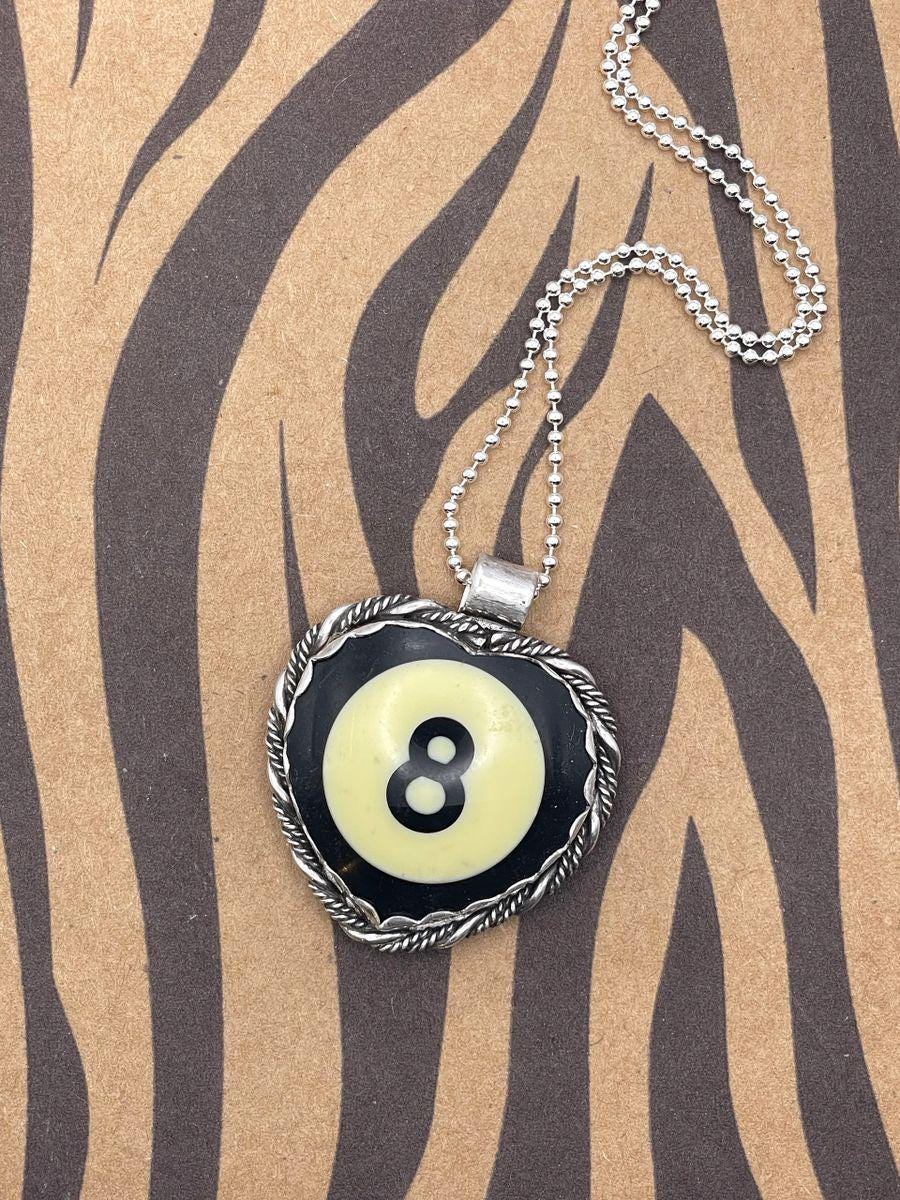 Suzy-*Made to Order* Vintage Billiard #8-Ball Heart Pendant