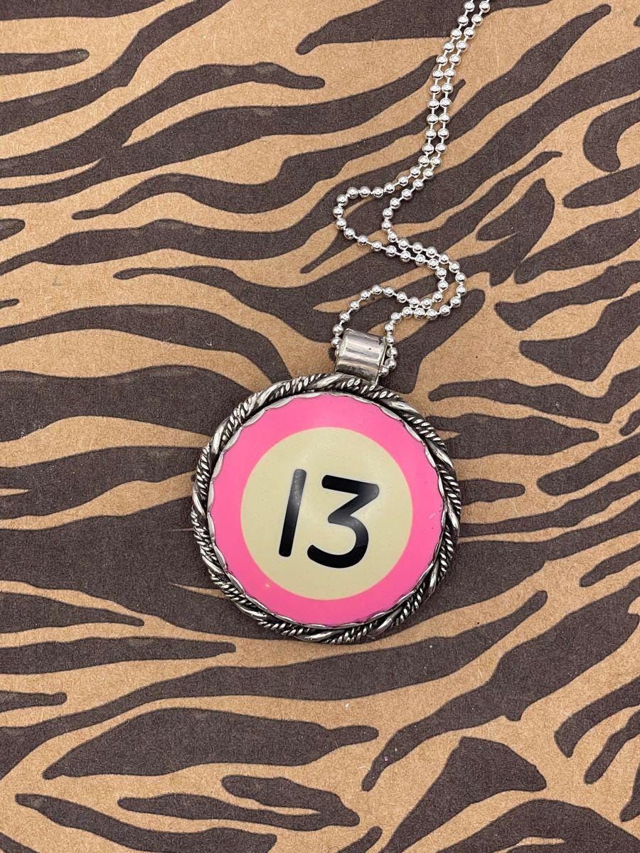 Sailor-Unique Pink Billiard Ball #13 Pendant