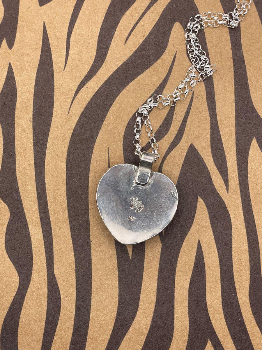 Skylar-Turquoise Billiard Ball #13 Heart Pendant