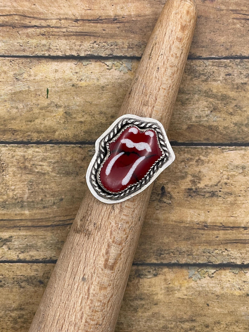 Rowlan-Rolling Stones Ring with Bloody Basin Jasper Gemstone