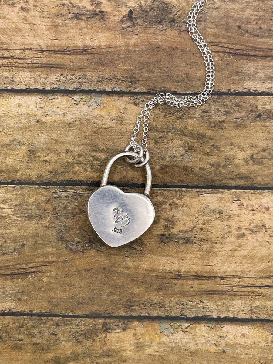 Raven-Red Rosarita Love Lock Heart Pendant