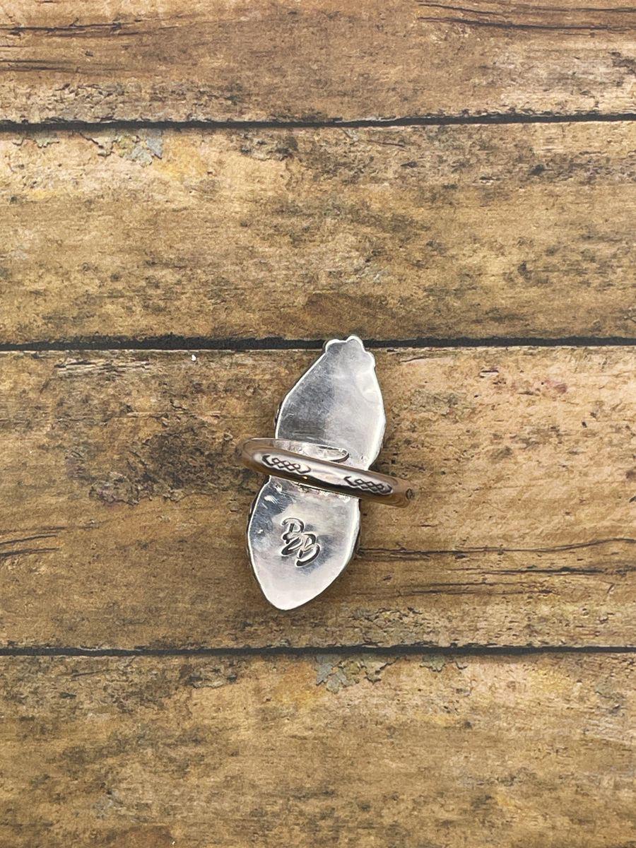 Caitlyn-Spiny Oyster Turquoise Double Stone Ring