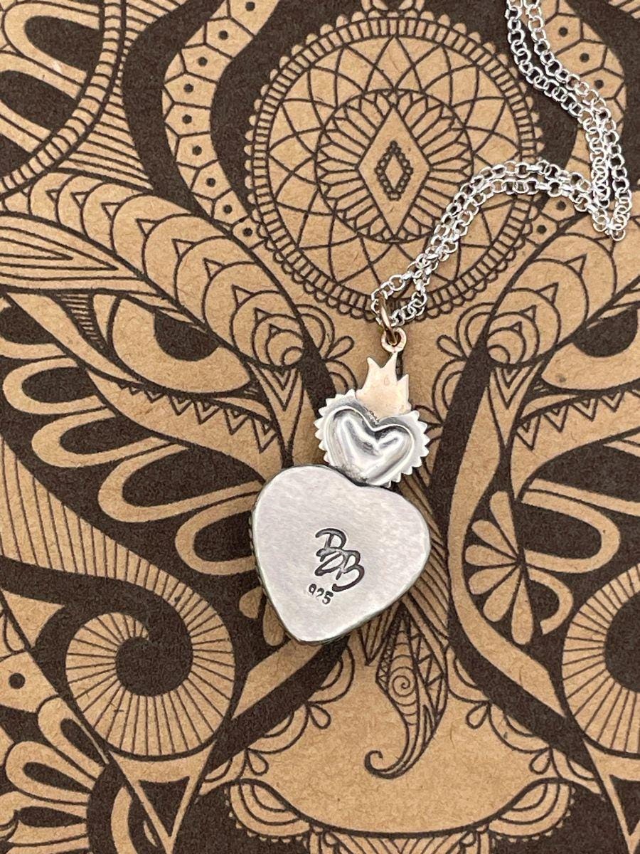 Bonita-Turquoise Sacred Heart Pendant/Necklace