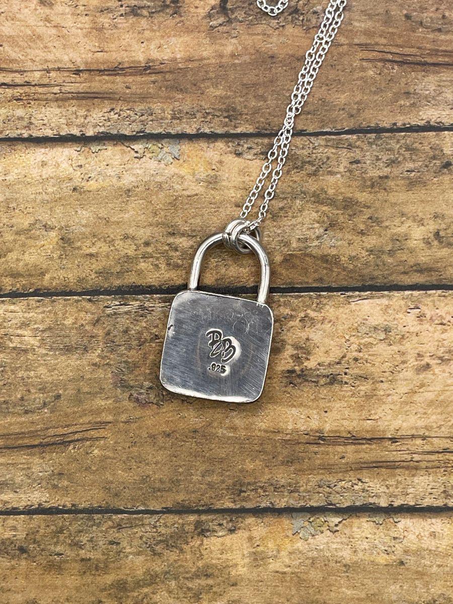 Lux-Turquoise Dice Faux Lock Pendant