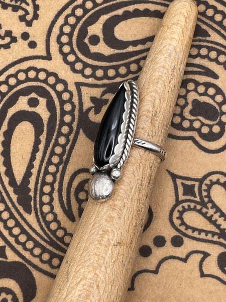 Danielle-Black Teardrop Onyx Ring