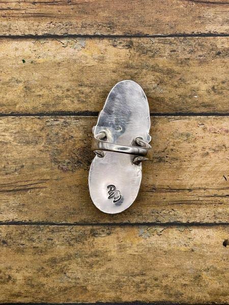 Amy-White Buffalo Turquoise Double Gemstone Ring