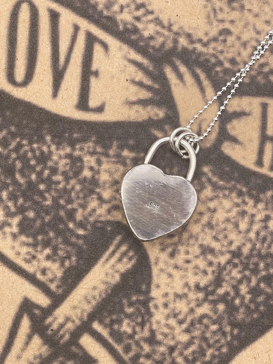 Babe-Love you Turquoise Heart Faux Lock Pendant