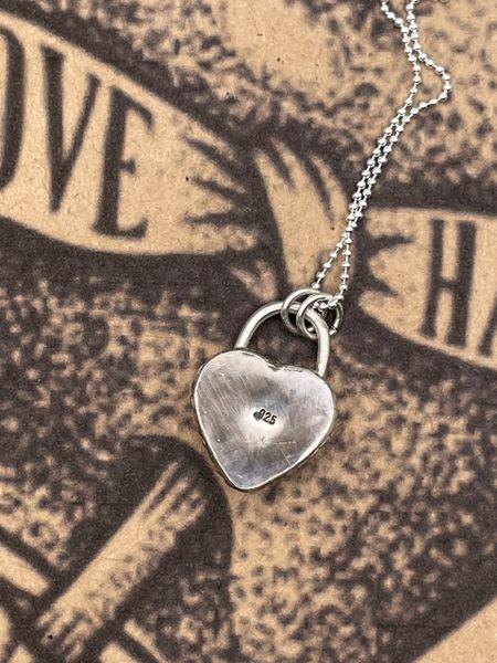 Rain-Small Bloody Basin Jasper Love You Heart Faux Lock Pendant