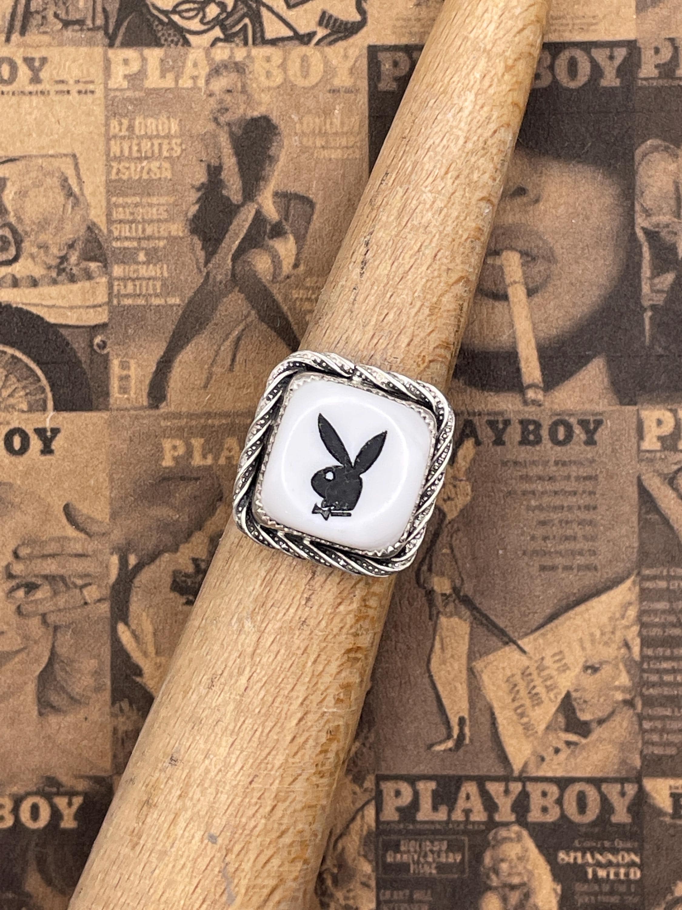 Payton-White Vintage Playboy Dice Ring