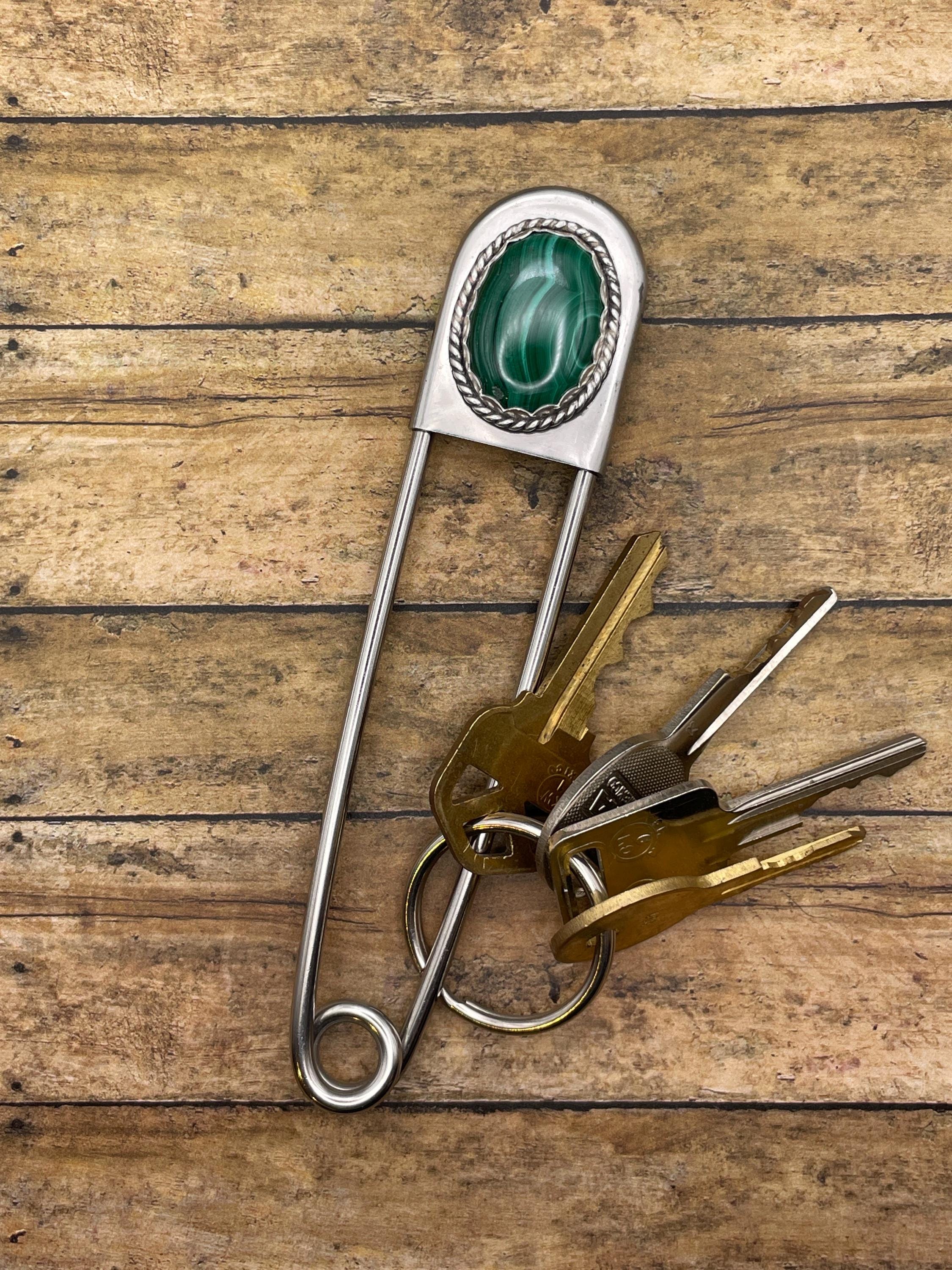 Corey-Jumbo Safety Pin with Malachite