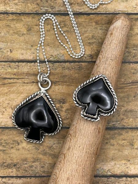 Legend-Black Onyx Spade Pendant