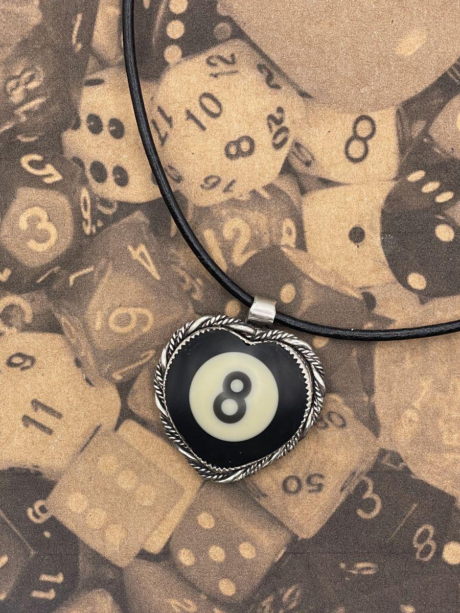 Stella-Small Billiard 8-Ball Heart Pendant