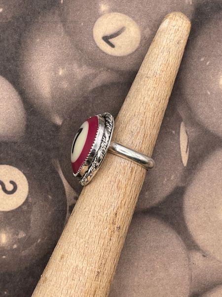 Steven-Vintage Billiard Ball Lucky #7 Heart Ring
