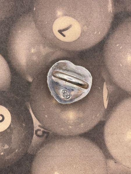 Steven-Vintage Billiard Ball Lucky #7 Heart Ring