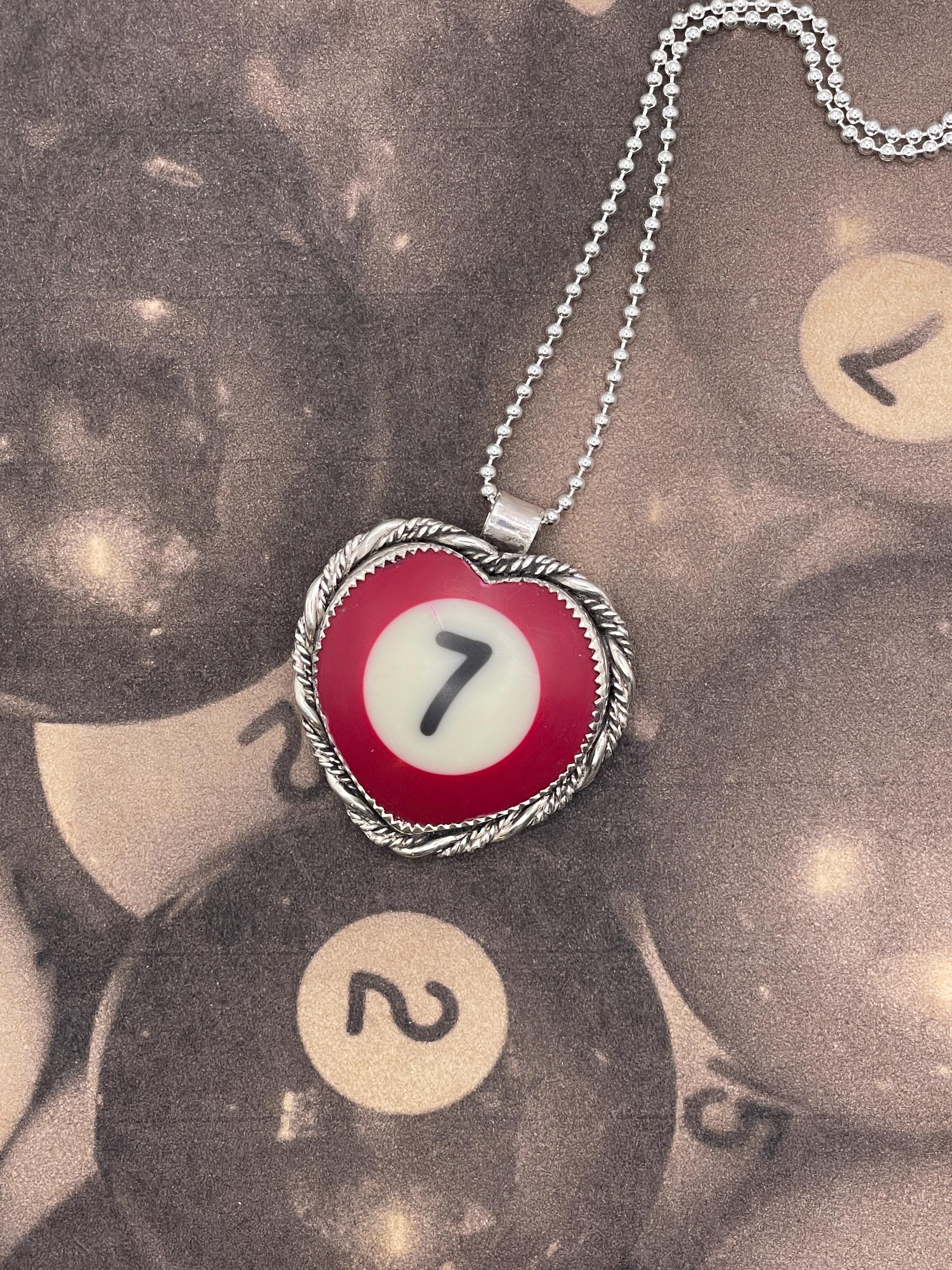 Sonic-Small Billiard Ball Lucky #7 Heart Pendant