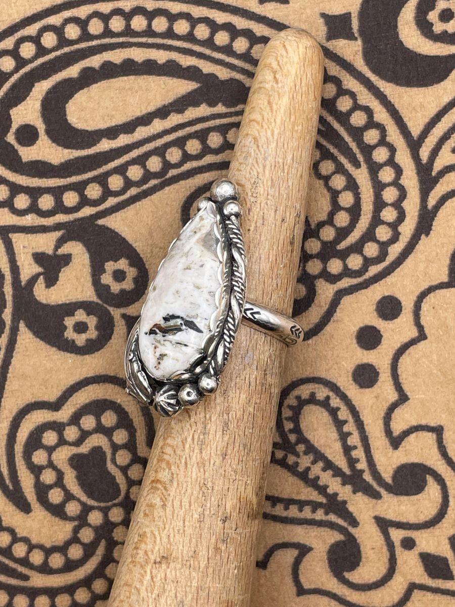 Angel-White Buffalo Turquoise Ring