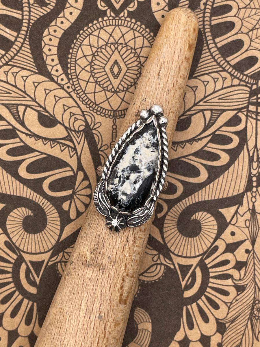 Aurora-White Buffalo Turquoise Ring