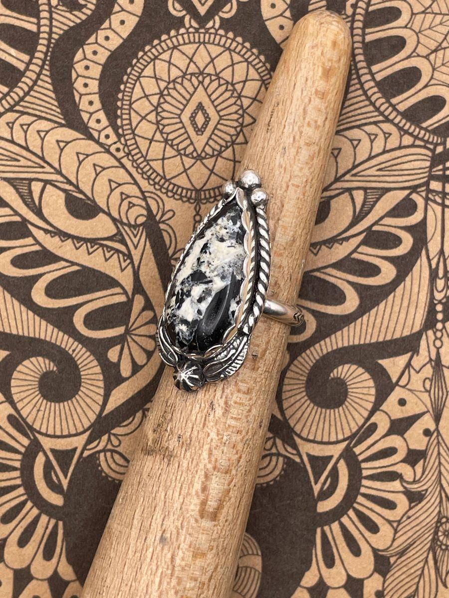 Aurora-White Buffalo Turquoise Ring