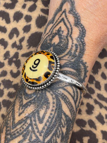 Star-Limited Edition Leopard Billiard Ball #9 Cuff