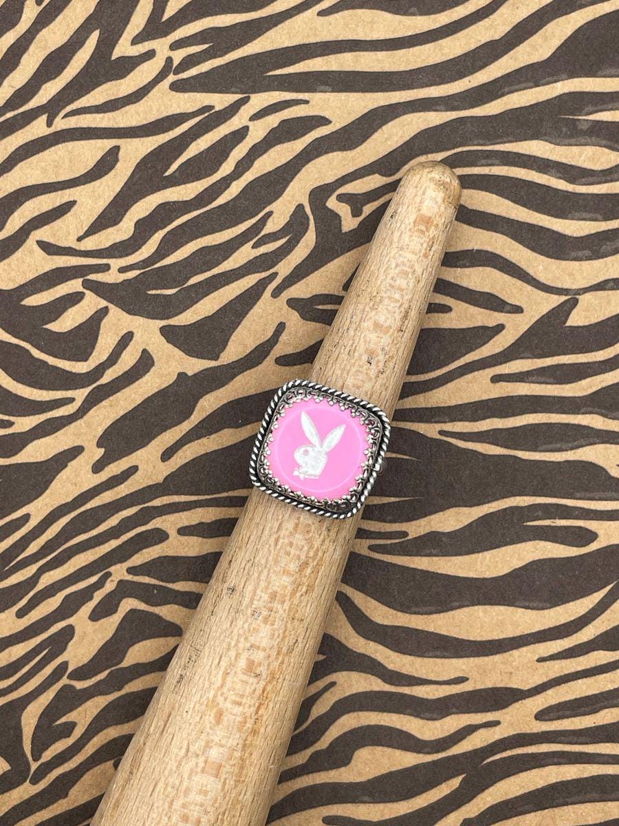 Pink-Vintage Playboy Dice Ring