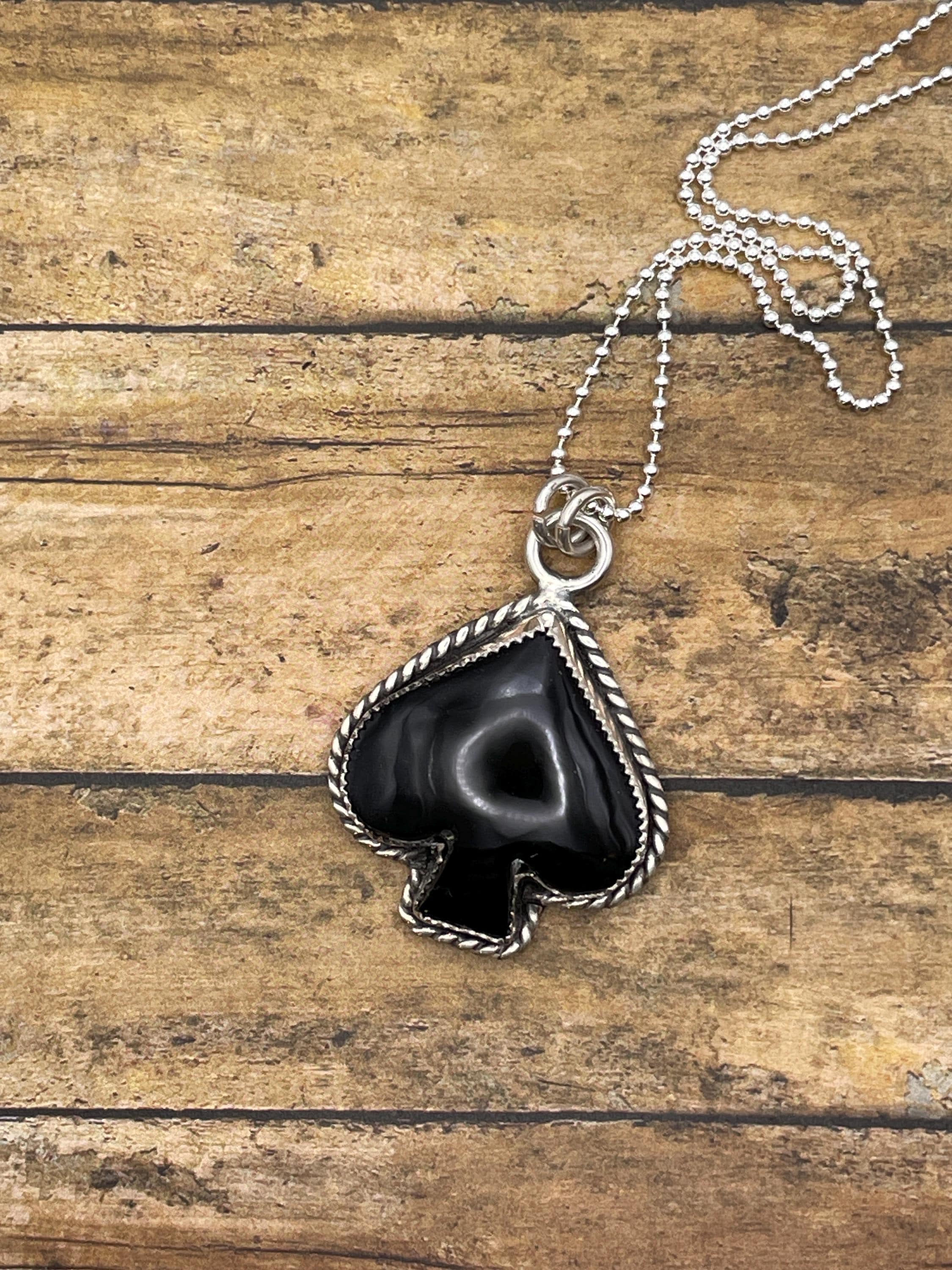 Legend-Black Onyx Spade Pendant