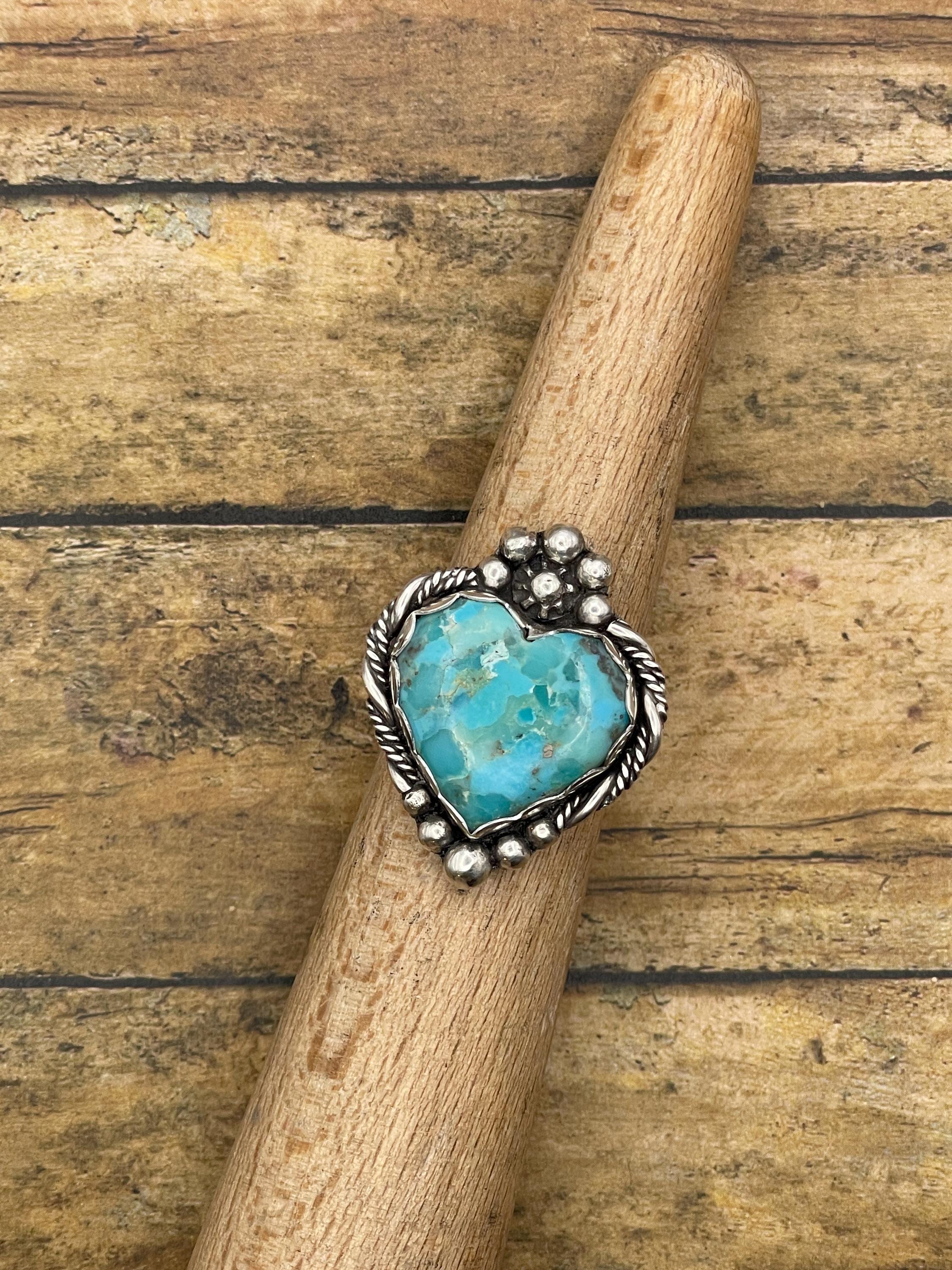 Brandy-Turquoise Heart Ring
