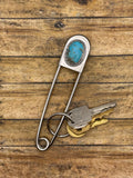 Billy-Jumbo Safety Pin Keychain with Turquoise