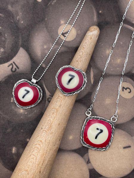 Steven-Vintage Billiard Ball Lucky #7 Heart Ring