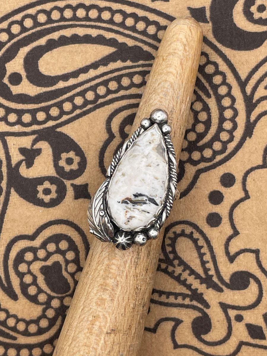 Angel-White Buffalo Turquoise Ring