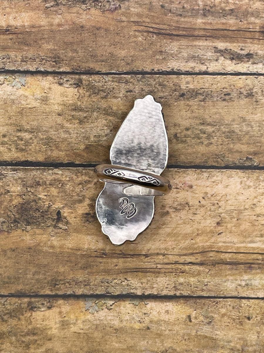 Alice-White Buffalo Turquoise and Turquoise Double Gemstone Ring