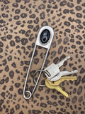 Drake-Jumbo Safety Pin Keychain with Black Onyx Gemstone