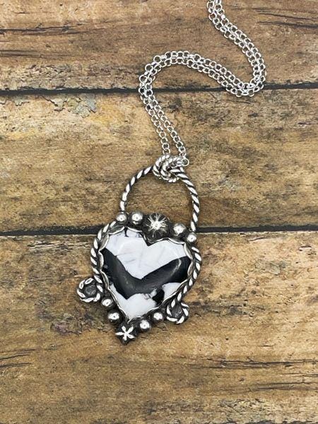 Addison-White Buffalo Turquoise Heart Pendant