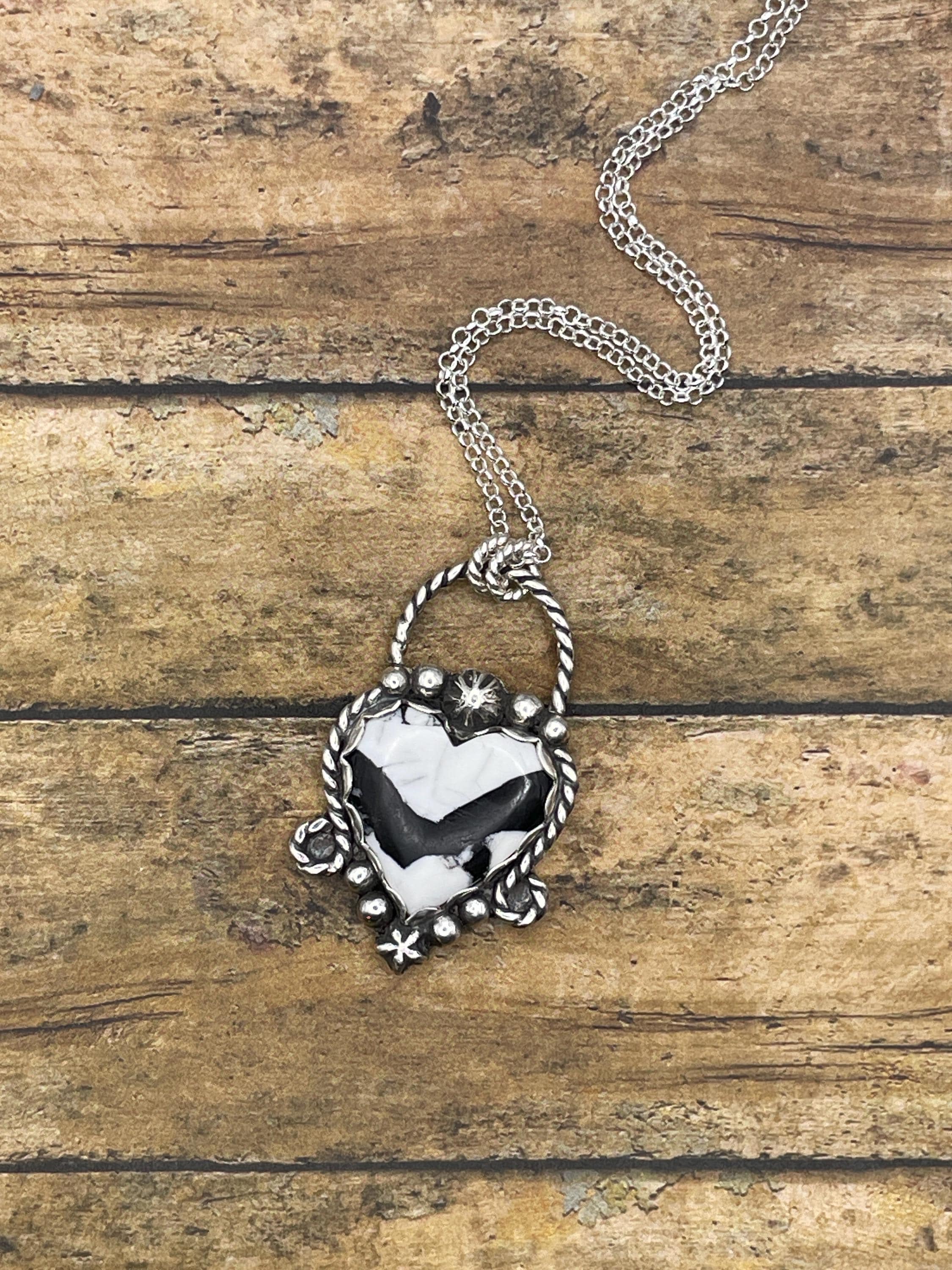 Addison-White Buffalo Turquoise Heart Pendant