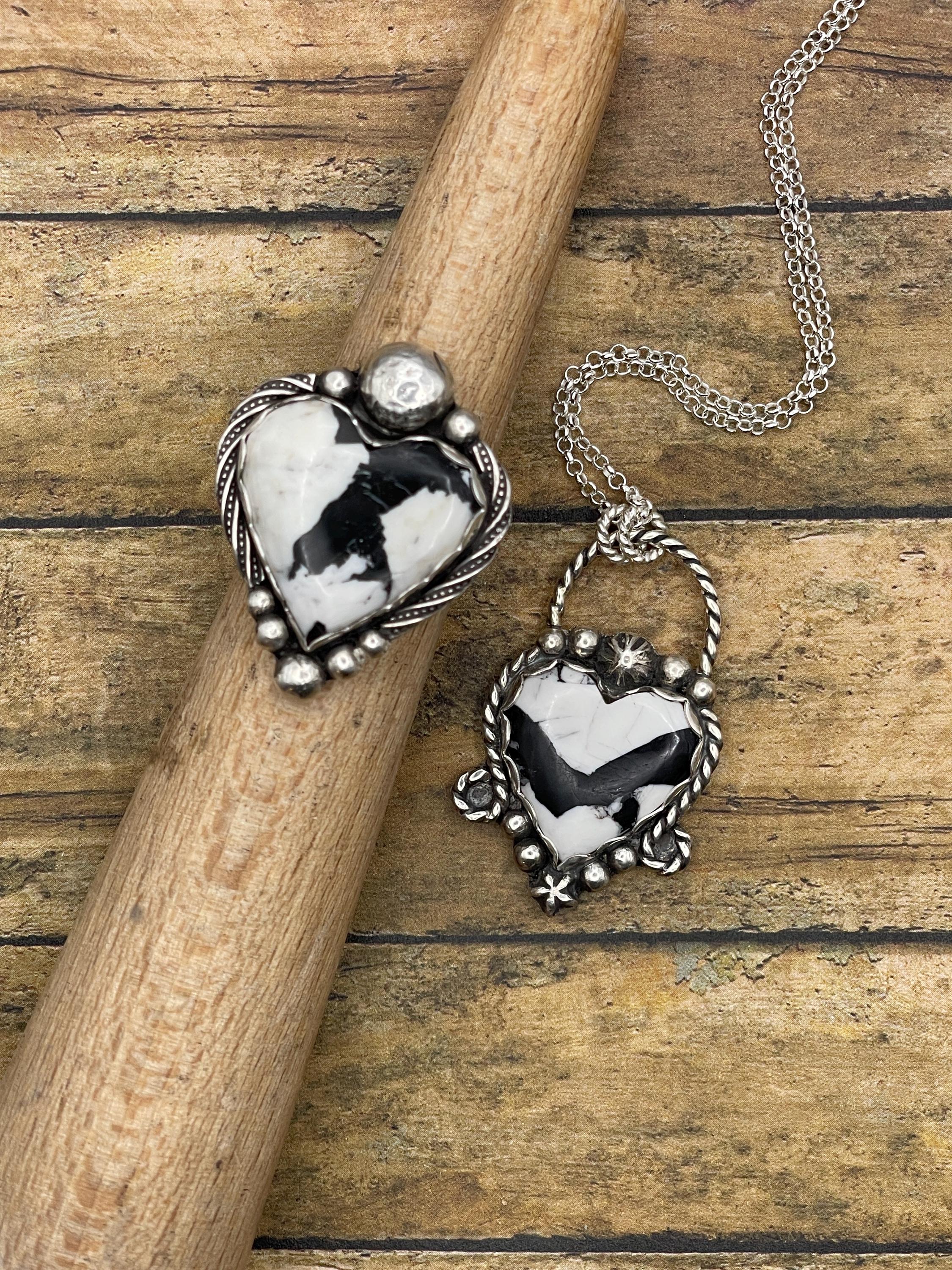Addison-White Buffalo Turquoise Heart Pendant