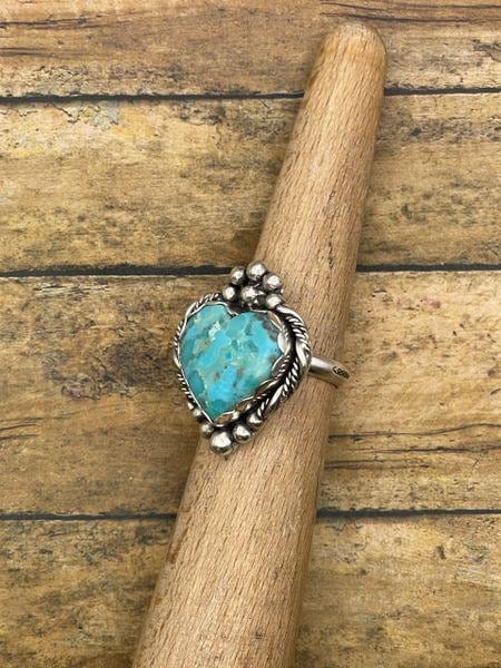 Brandy-Turquoise Heart Ring