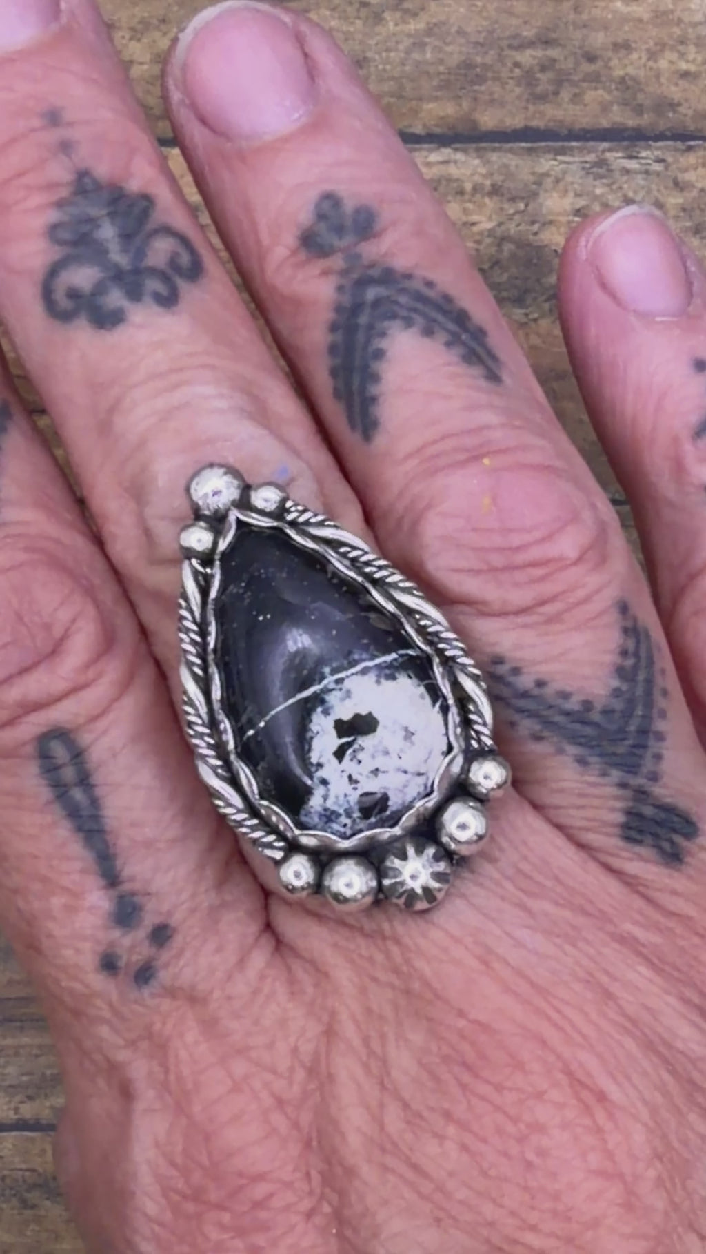 Andy-White Buffalo Turquoise Statement Ring