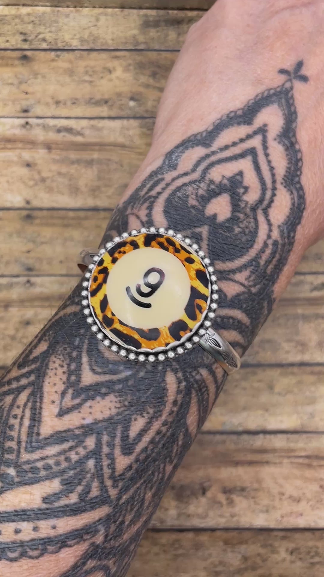 Susie-Limited Edition Leopard Billiard Ball #9 Cuff