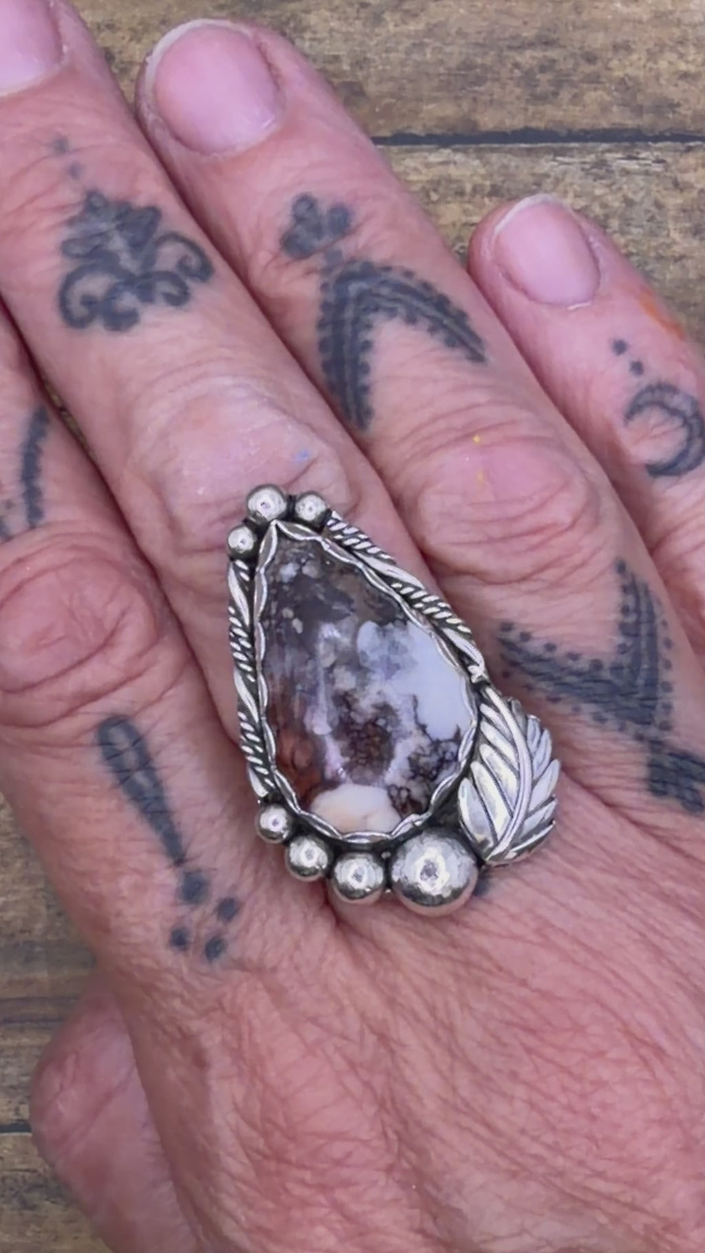 Gemma-Wild Hose Statement Ring with Feather Detail
